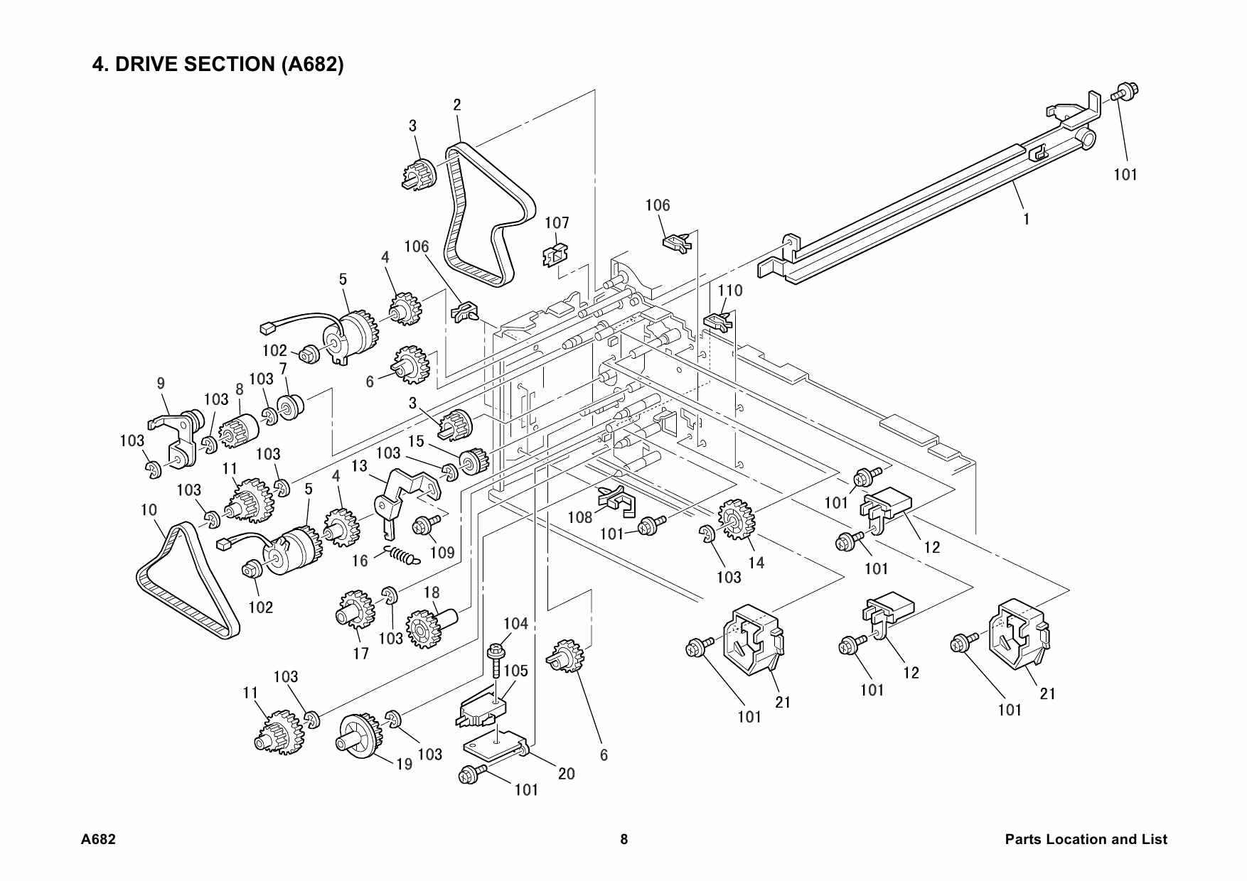 RICOH Options A682 PAPER-TRAY-UNIT Parts Catalog PDF download-5